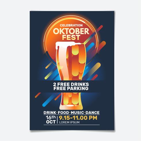 Geometrische Oktoberfest Party Flyer vector