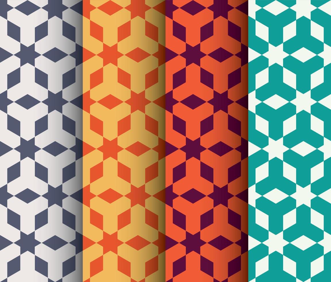 set van islamitisch geometrisch patroon vector