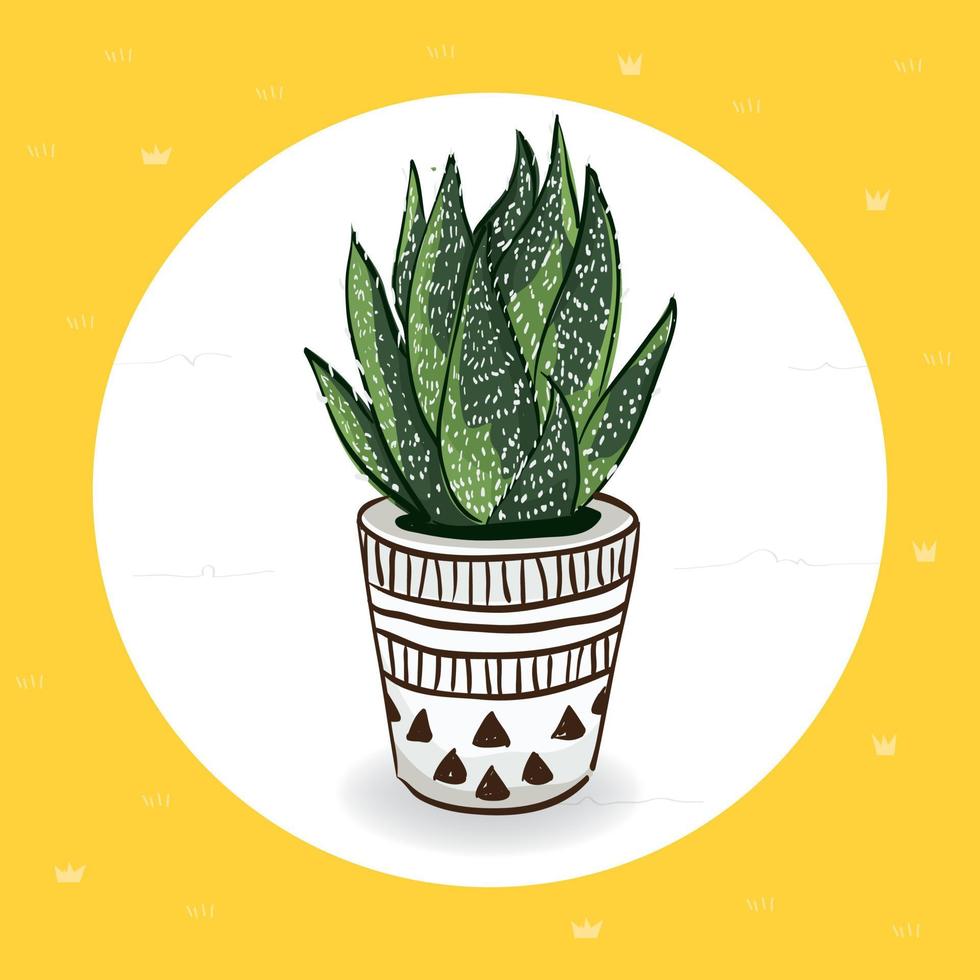 schattige cactus met hand-tekenstijl vector