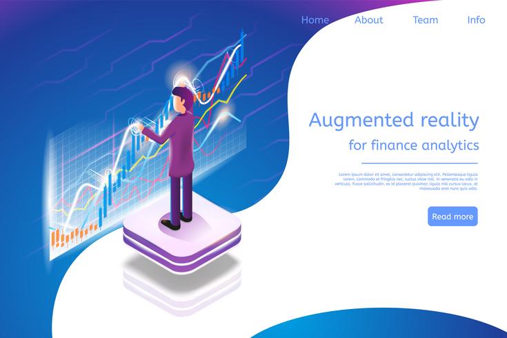 Isometrische Augmented Reality voor Finance Analytics vector