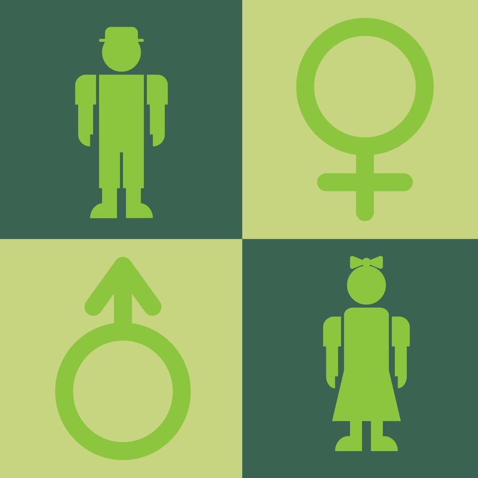 symbolen en iconen van jongens en meisjes vector