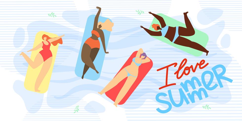 Ik hou van zomer banner vector