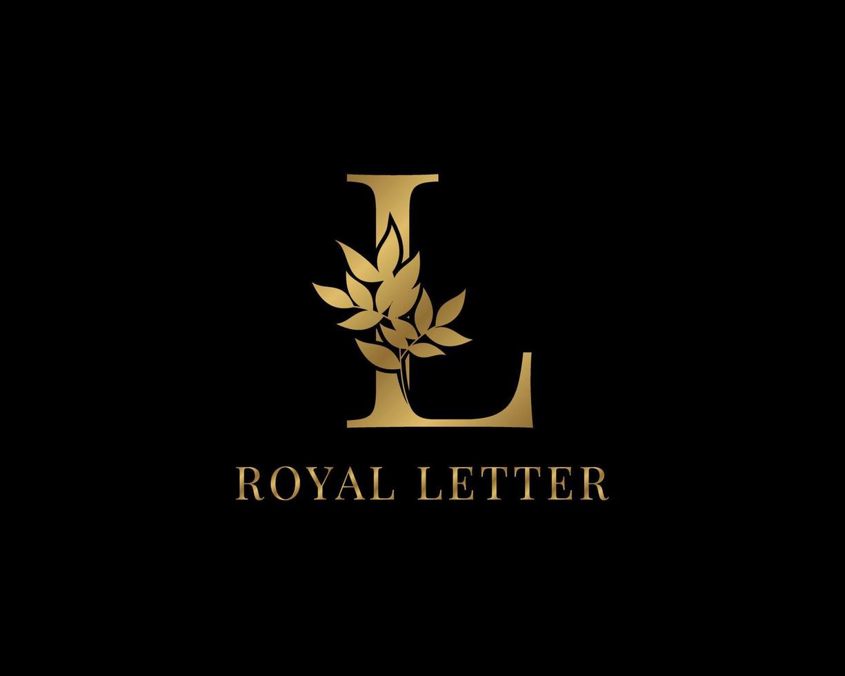 luxe decoratieve vintage gouden koninklijke letter l vector