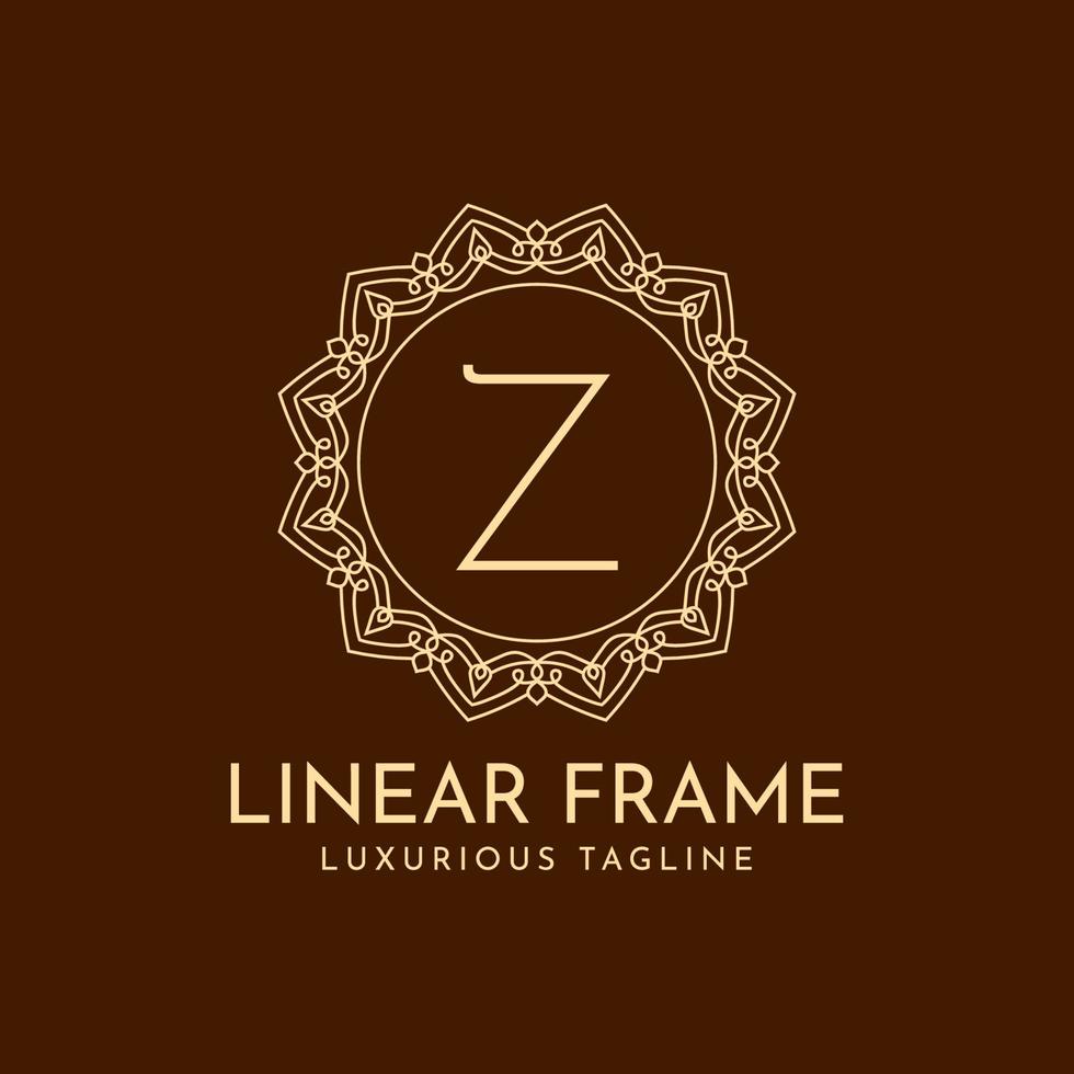 letter z minimalistische cirkel frame lineaire luxe decoratie vector logo ontwerp