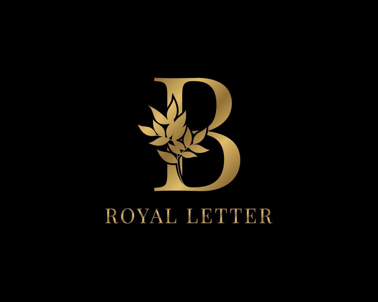 luxe decoratieve vintage gouden koninklijke letter b vector