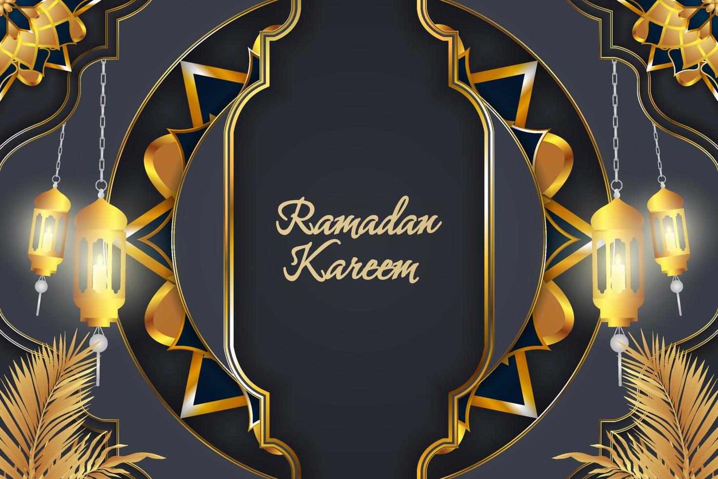 ramadan kareem islamitische grijze en gouden luxe vector