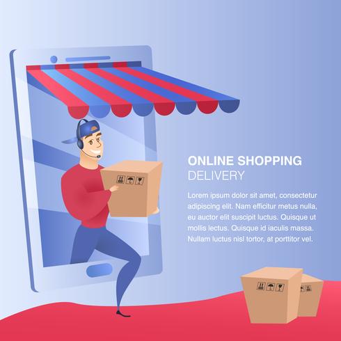 Website voor levering van online winkelen vector
