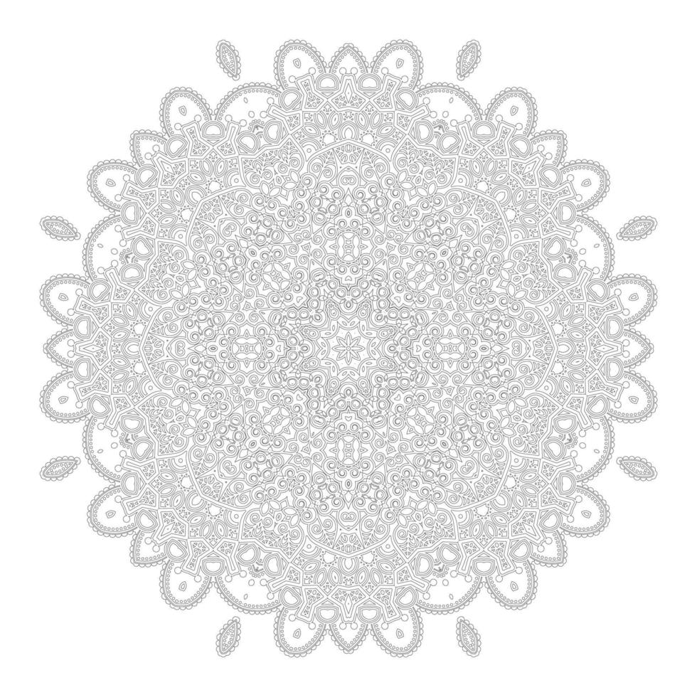 prachtig lijntekeningen mandala-ontwerp vector