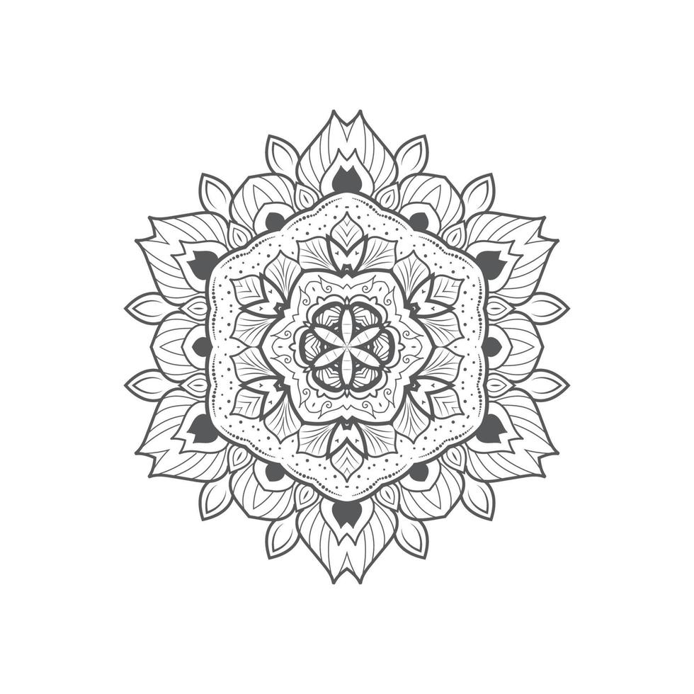 prachtig lijntekeningen mandala-ontwerp vector