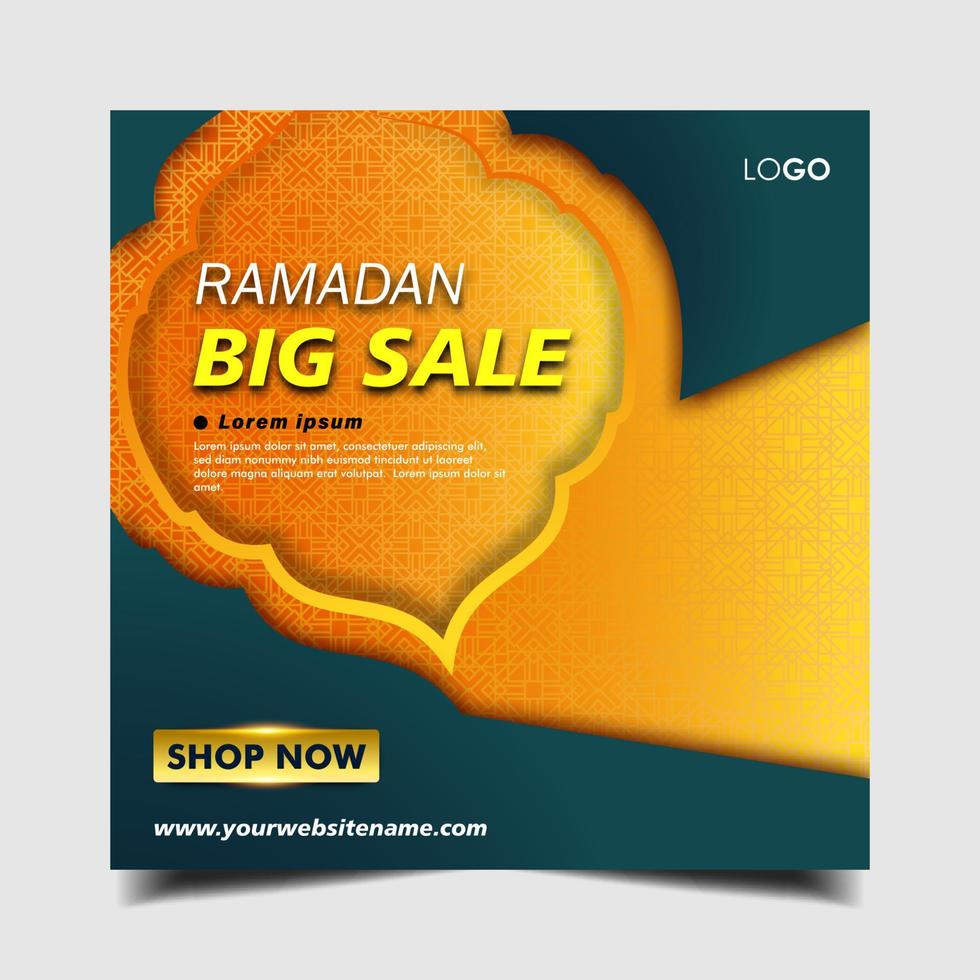 ramadan verkoop sociale media sjabloon. ramadan super sale, mega sale en big sale vector