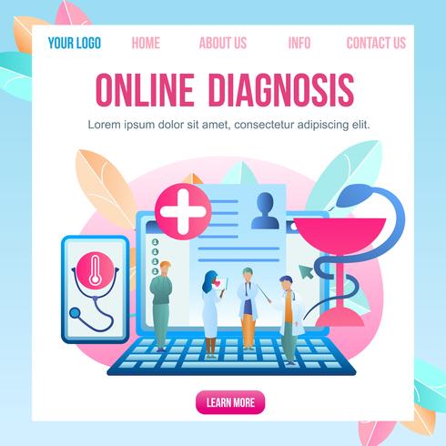 Online diagnose Ziektepatiënt vector