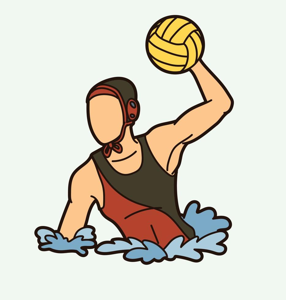 waterpolo vrouw speler sport actie vector