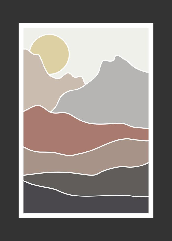 abstracte bergschildering, abstracte achtergrond, premium vector