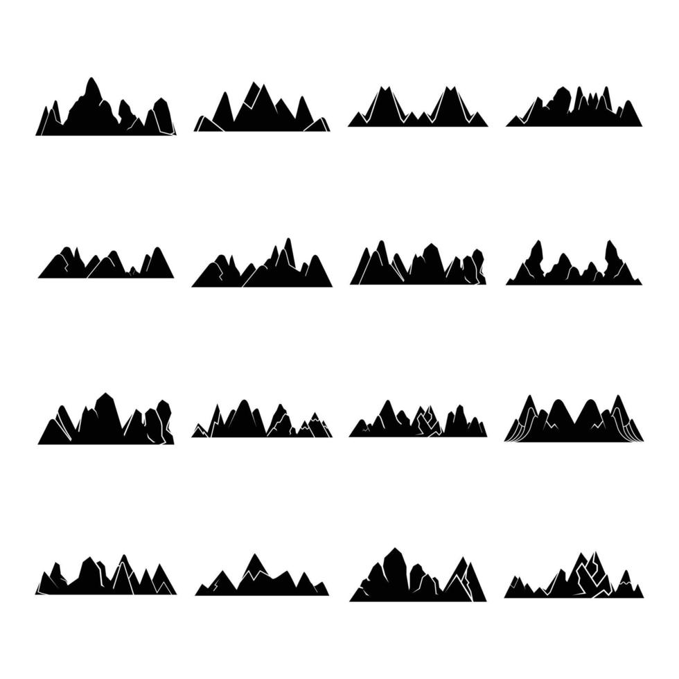 berg en heuvel silhouet illustratie vector