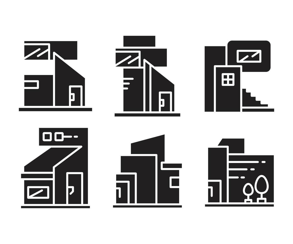 gebouw iconen vector illustratie