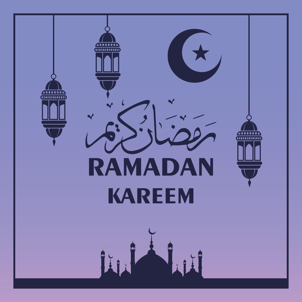 ramadan kareem achtergrond met moskee-ontwerp vector