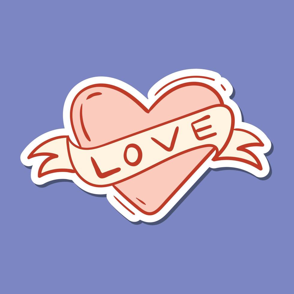 handgetekende liefde doodle illustratie voor stickers etc vector