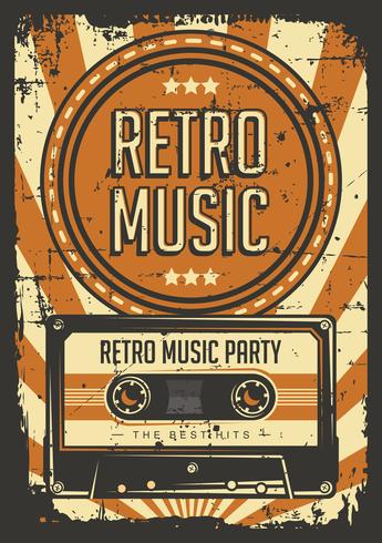 retro cassetteband vintage poster vector