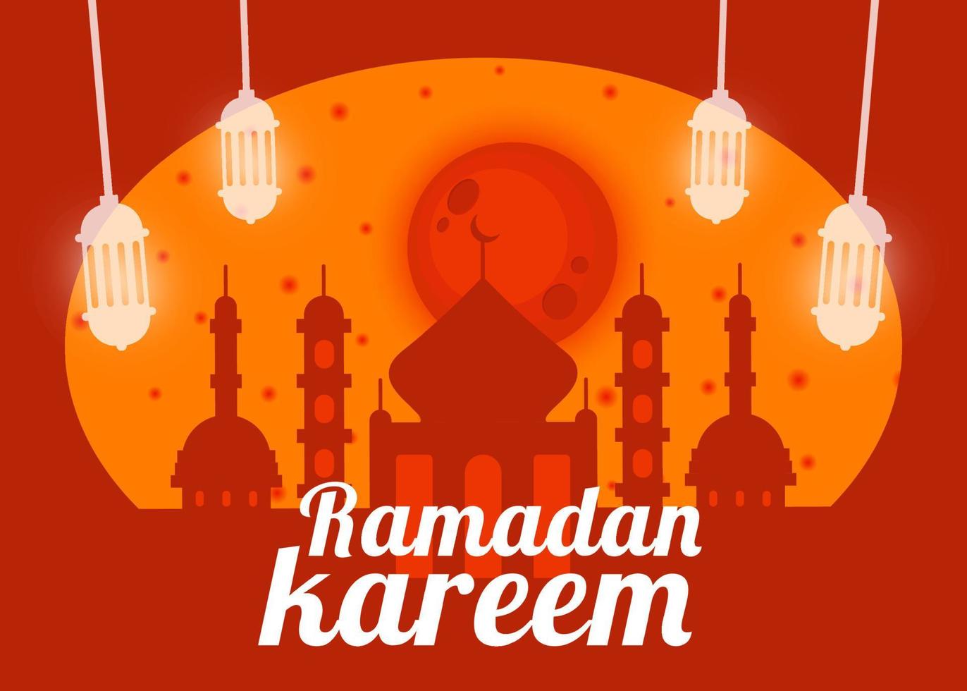 platte ramadan kareem illustratie vector ontwerp eps10 geweldig voor wenskaart, poster of andere doeleinden die verband houden met platte ramadan kareem