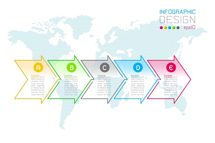 Zakelijke pijl etiketten vorm infographic groepen bar vector