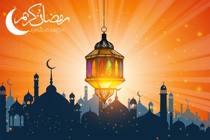 ramadan lamp vector