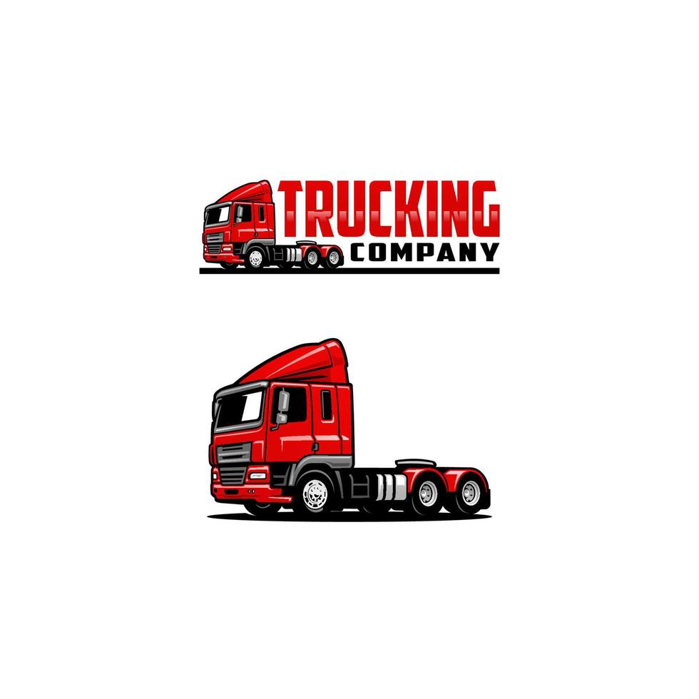 set van vrachtwagen illustratie logo vector