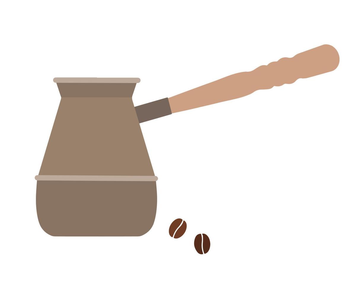 turk voor koffie op een witte achtergrond vector