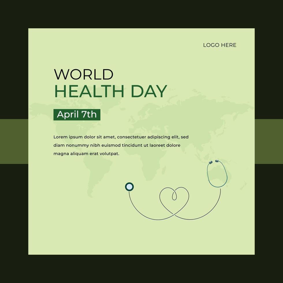 print world health day social media post voor creatief ontwerp vector