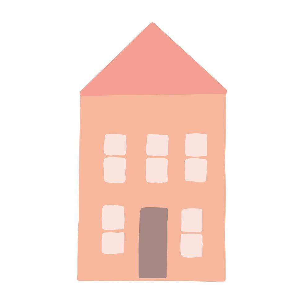 huis hand getrokken doodle,. decor, icoon. scandinavisch minimalisme sticker poster kaart gebouw vector