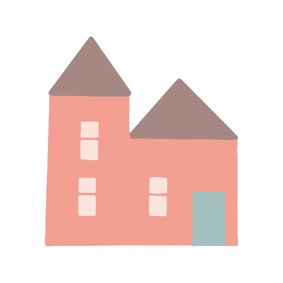 huis hand getrokken doodle,. decor, icoon. scandinavisch minimalisme sticker poster kaart gebouw vector