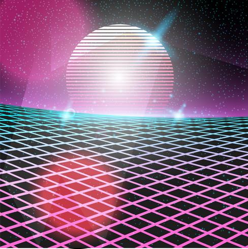 Disco-design neon in retrostijl uit de jaren 80 vector