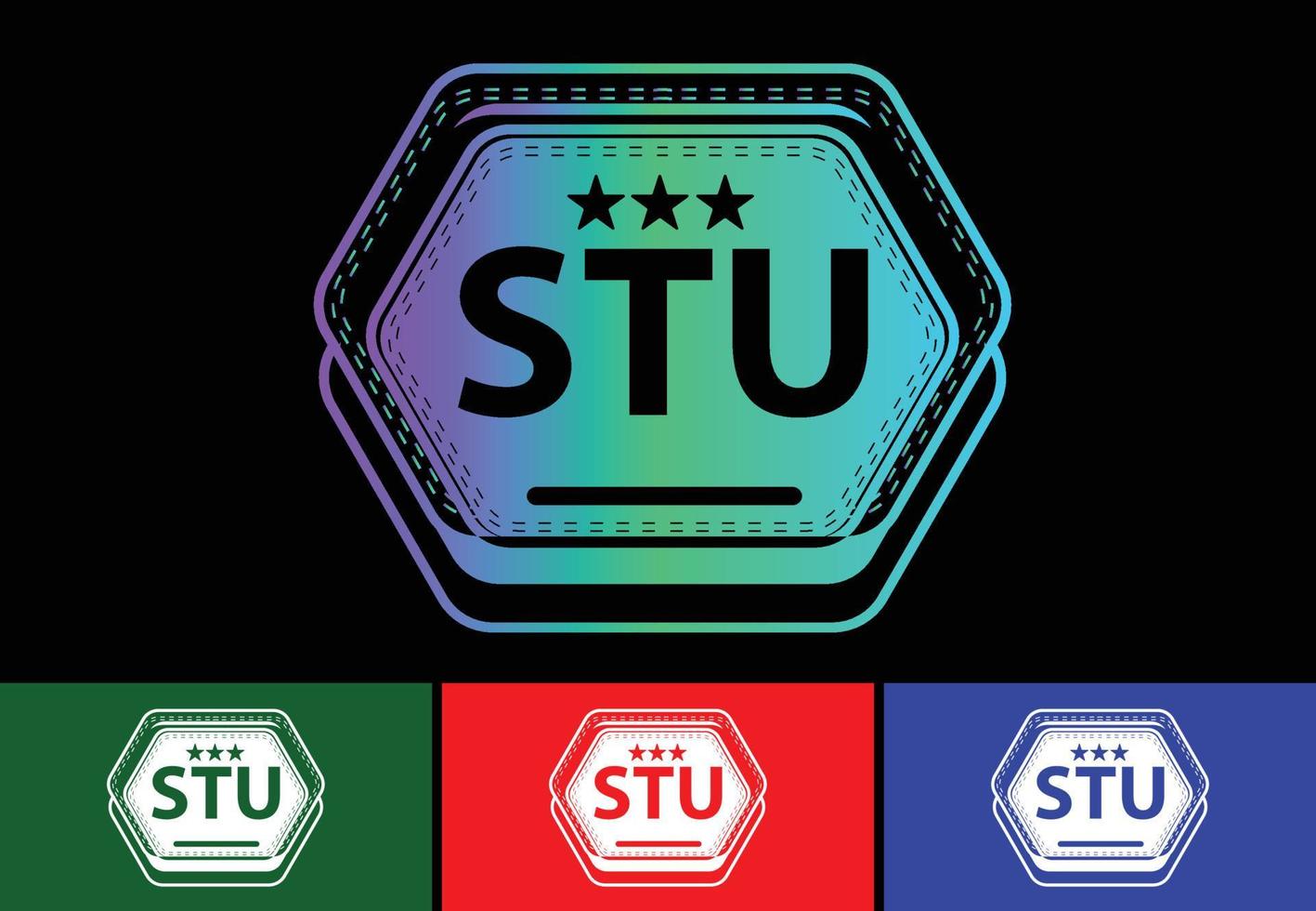 stu brief nieuw logo en pictogram ontwerpsjabloon vector