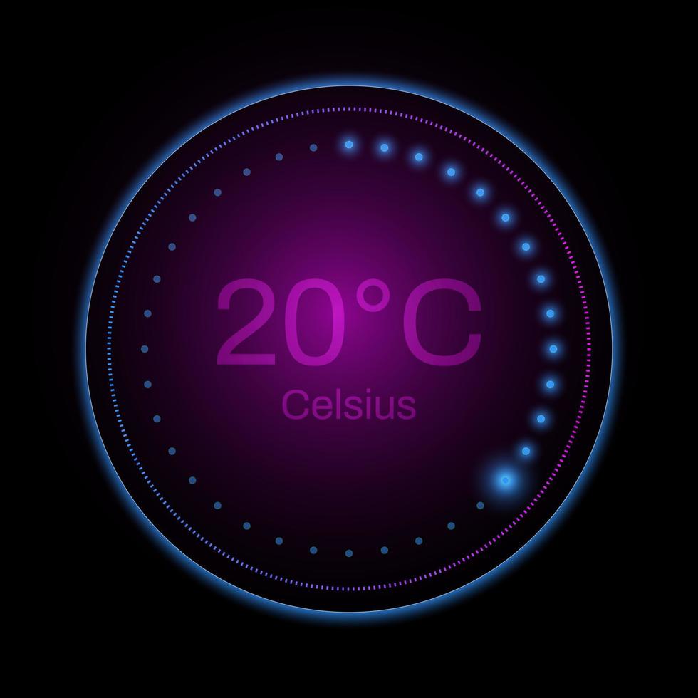 thermostaat regelaar. klimaatknop met voortgangsbalk. temperatuur dashboard ui. vectorillustratie. vector