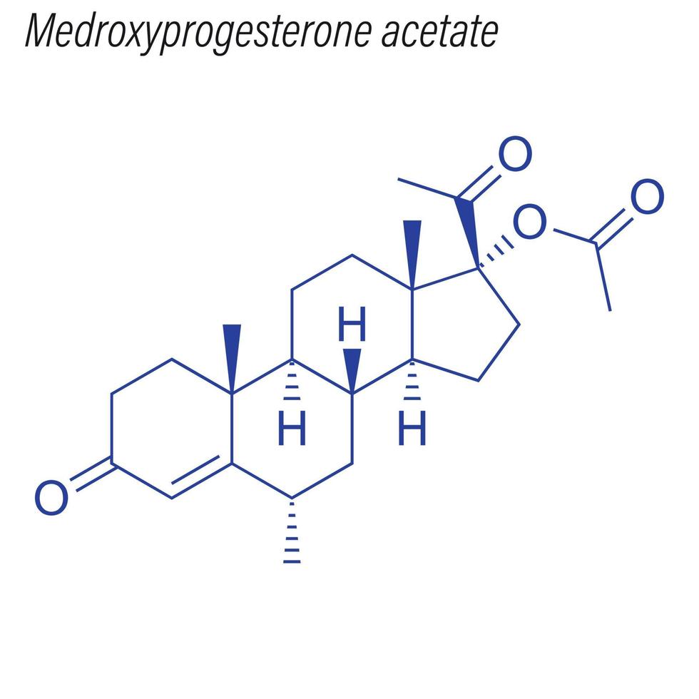 vectorskeletformule van medroxyprogesteronacetaat. drugs che vector