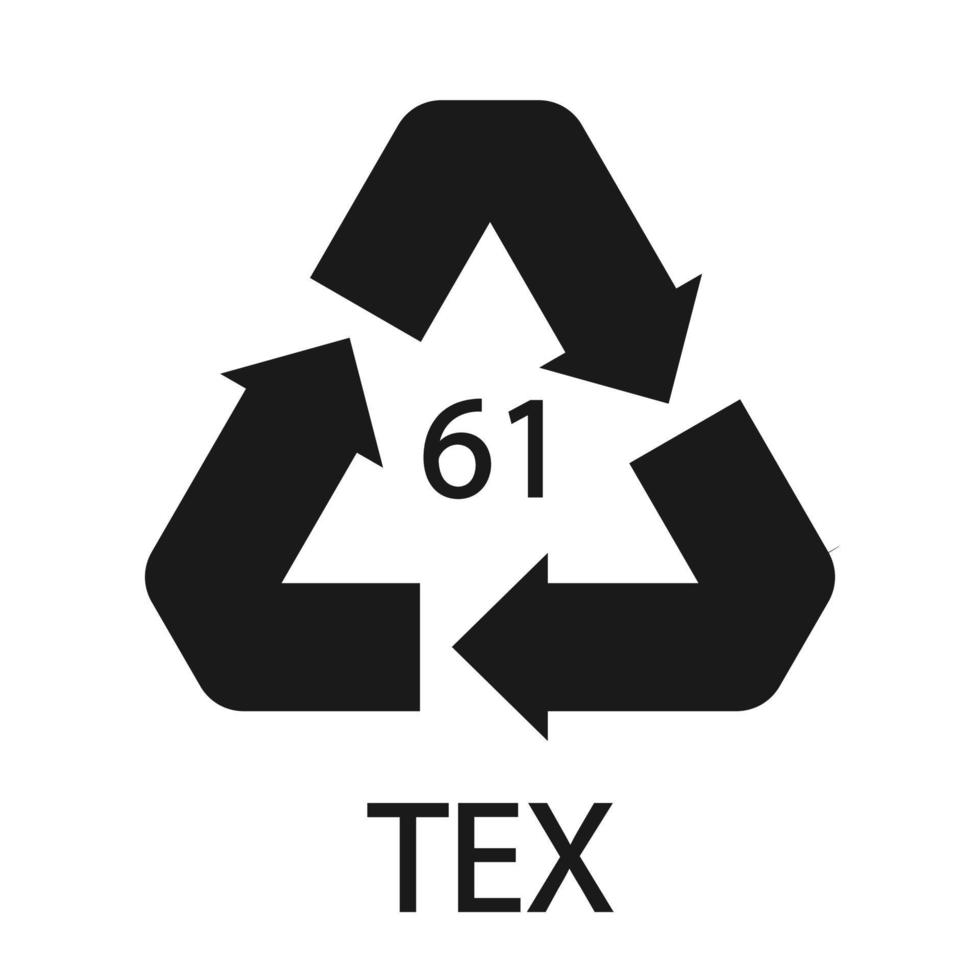 bio materie organisch materiaal recycling code 61 tex. vector illustratie