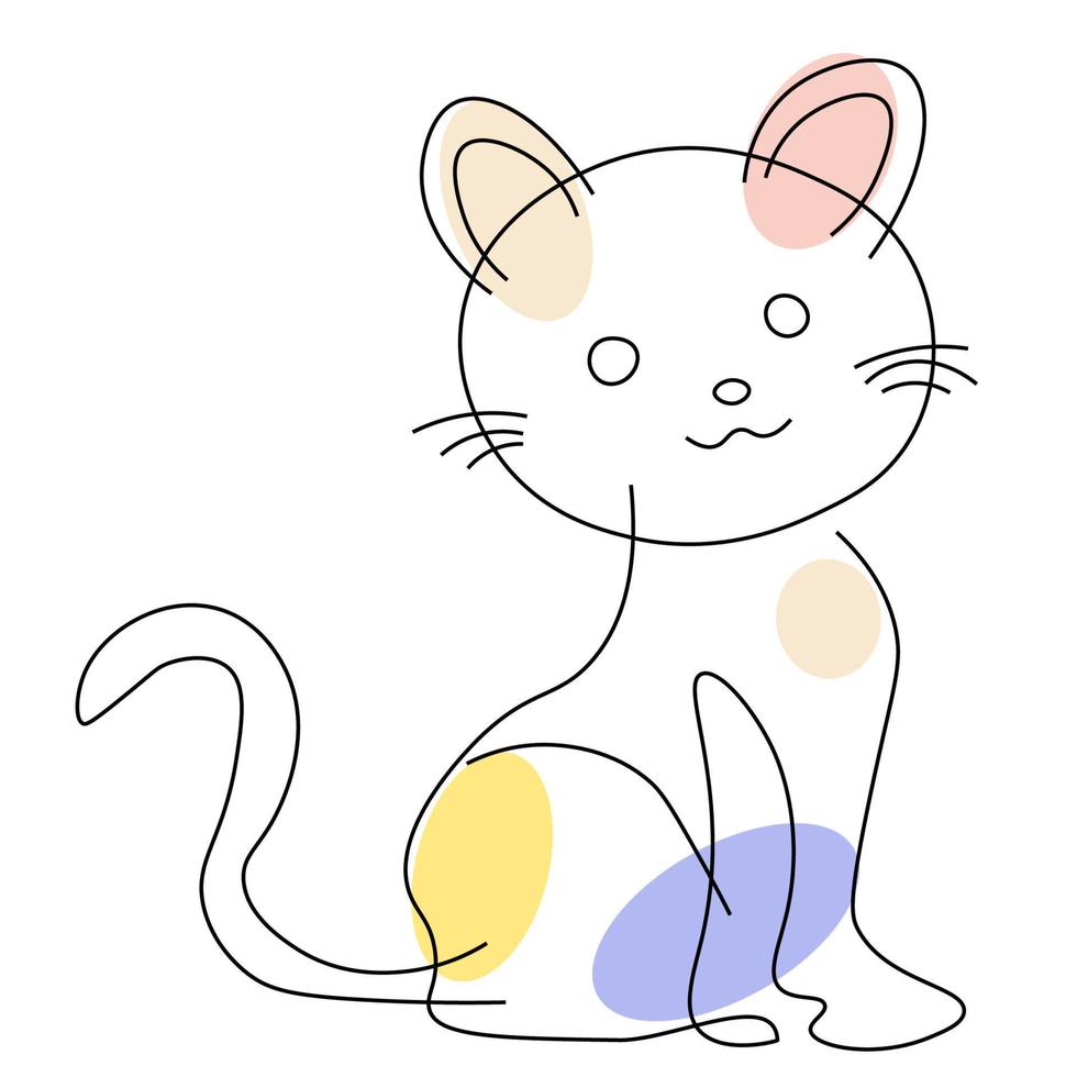 schets kat tekening vector