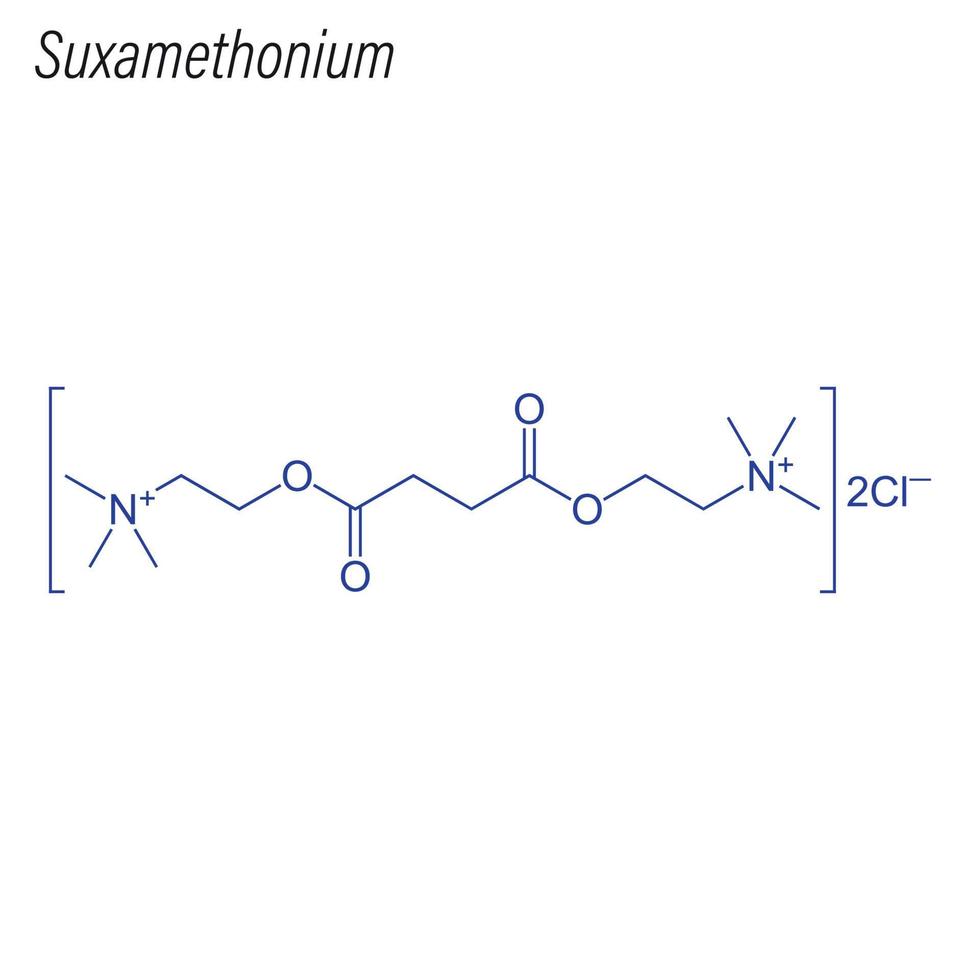 vector skeletformule van suxamethonium. medicijn chemisch molecuul