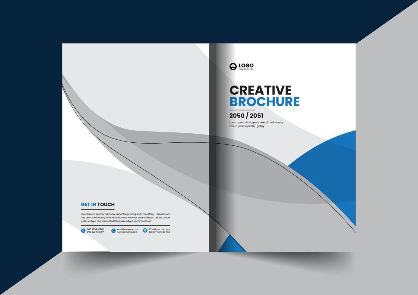 bedrijfsbrochure bedrijfsprofiel brochure jaarverslag boekje zakelijk voorstel voorblad lay-out conceptontwerp vector