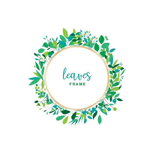 Groene bladeren Floral Frame Design vector