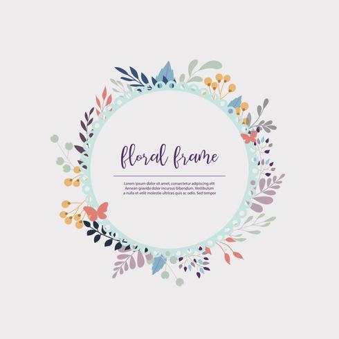 Multi-Colored Wildflower Floral frame-ontwerp vector