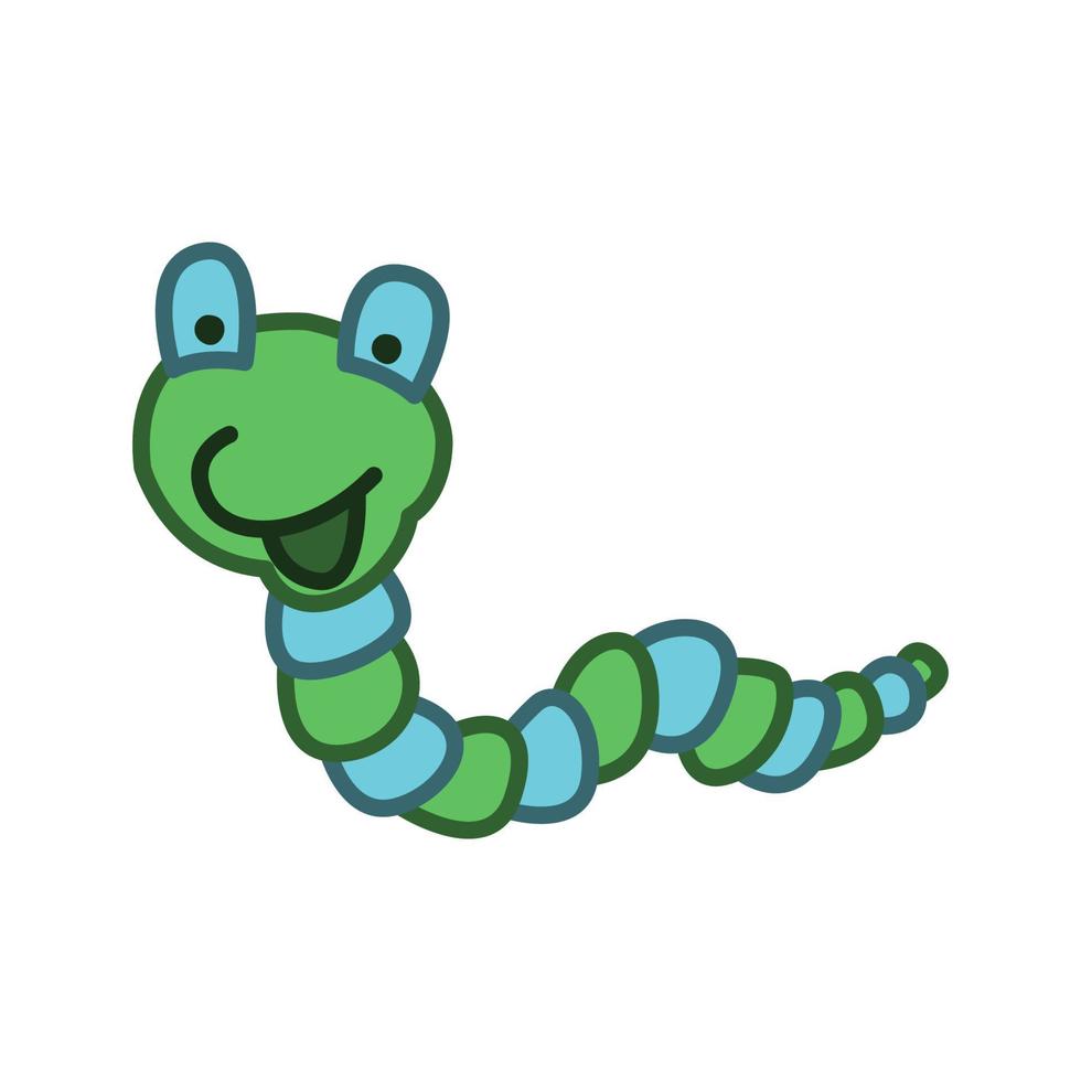 illustraties van worm met cartoon design vector