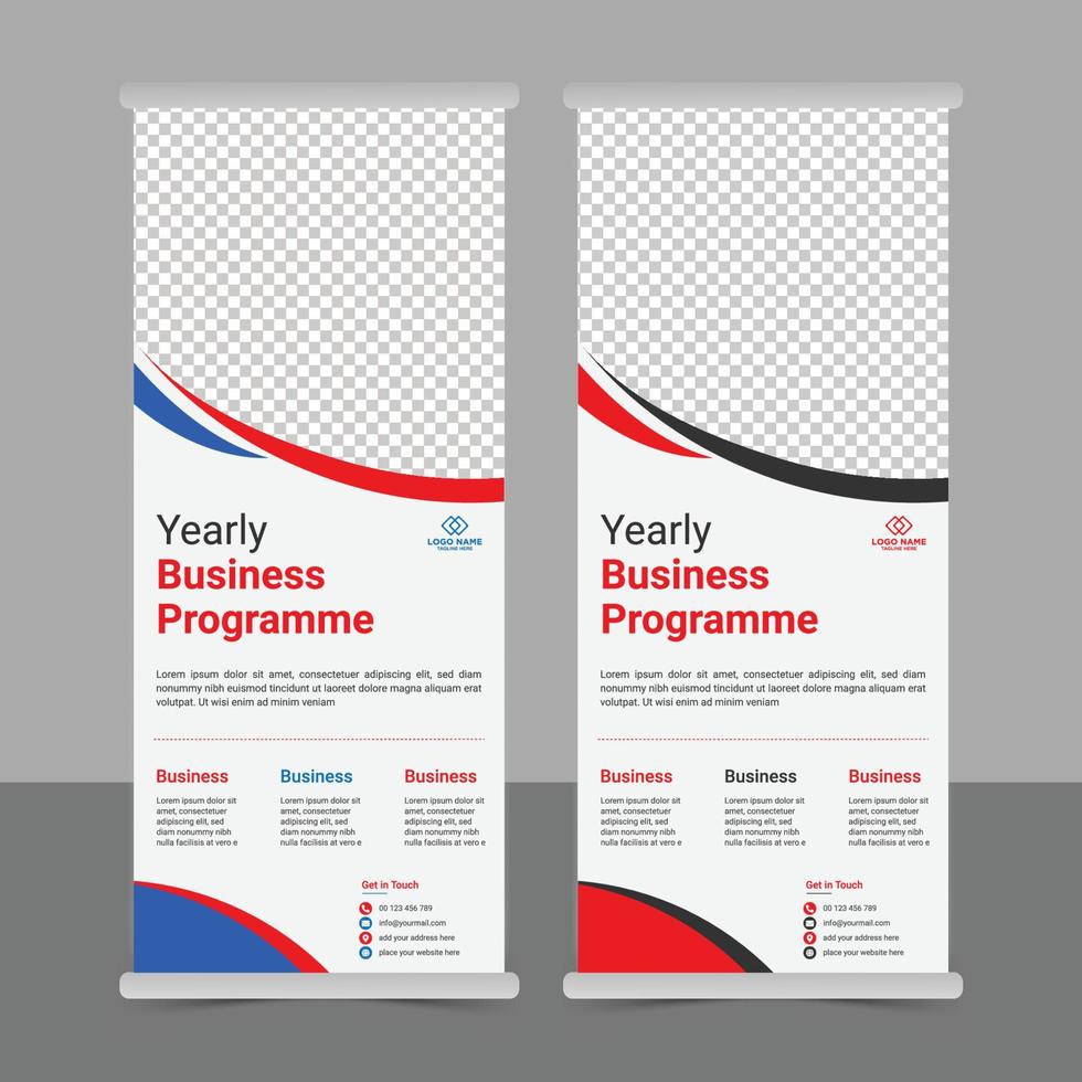 zakelijke zakelijke roll-up banner sjabloonontwerp vector