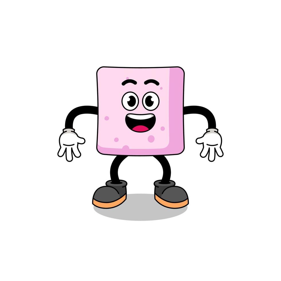 marshmallow-cartoon met verrast gebaar vector