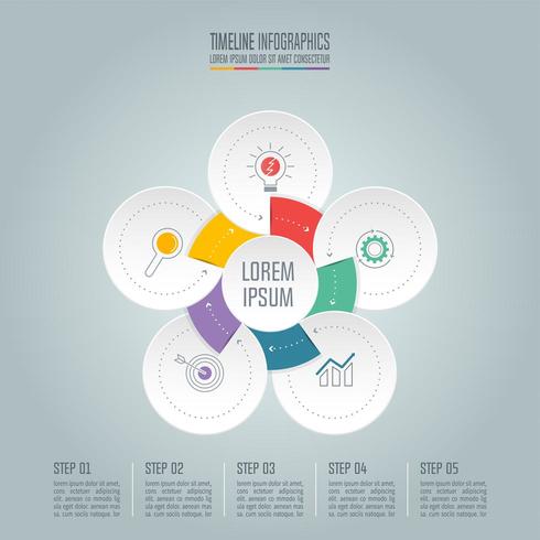 Infographic ontwerp bedrijfsconcept met 5 opties. vector