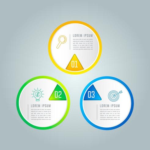 Creatief concept voor infographic met 3 opties, onderdelen of processen. vector