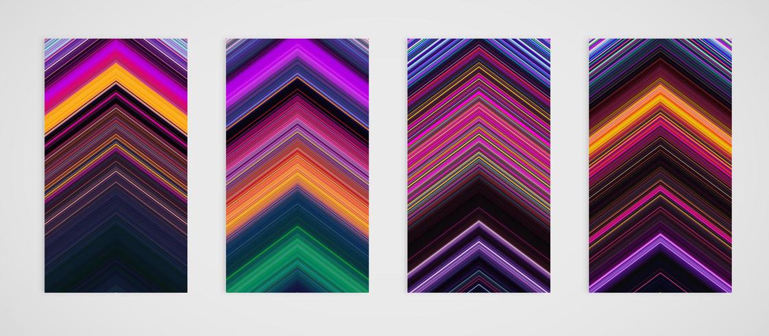 Kleurrijke set van vier lijnen patroon vector