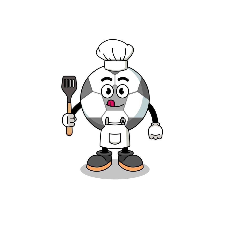 mascotteillustratie van voetbalchef vector