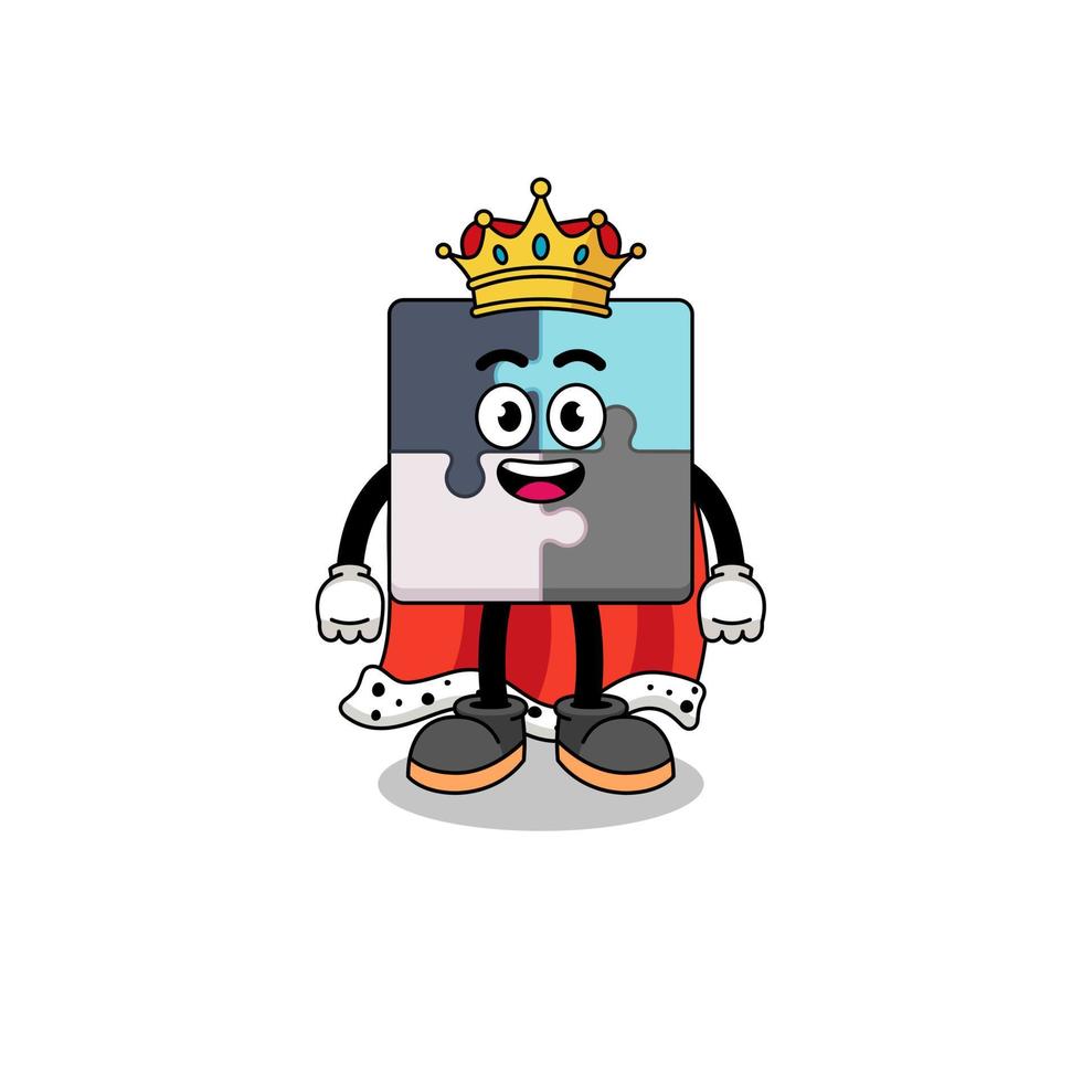 mascotte illustratie van puzzel koning vector