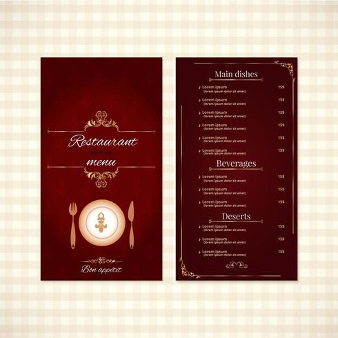 Elegant restaurant menu ontwerp vector