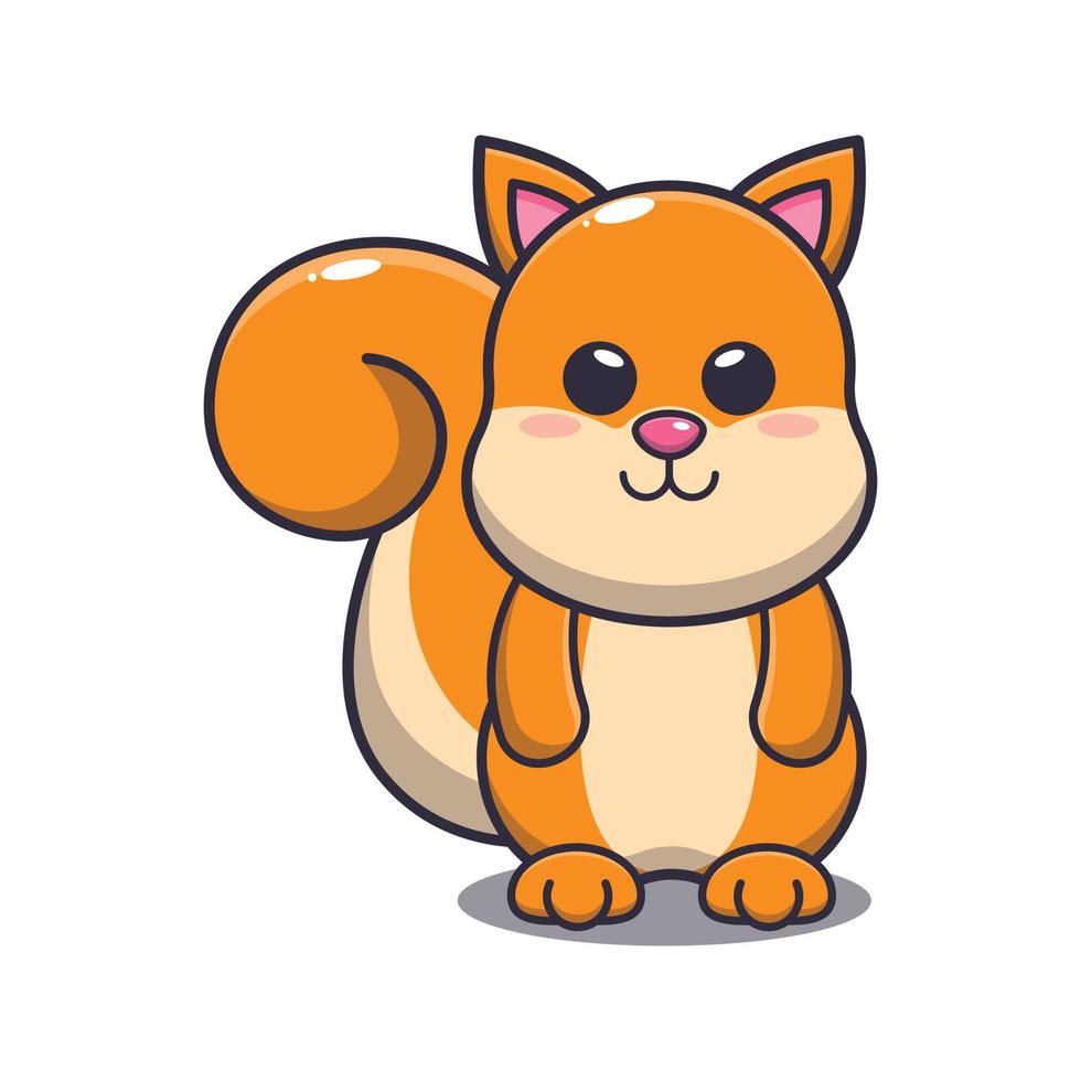 schattige eekhoorn mascotte cartoon vectorillustratie vector